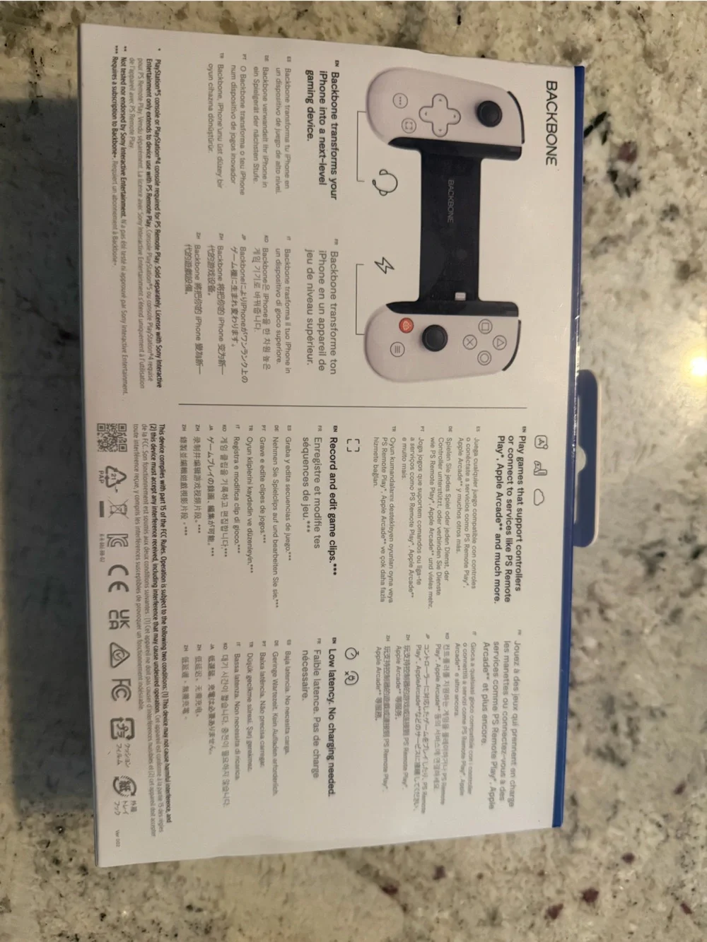 Sony Backbone Mobile Gaming Mount - White and Blue Display